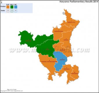 Haryana General (Lok Sabha) Election Results 2014, 2009 and 2004 Haryana General (Lok Sabha)