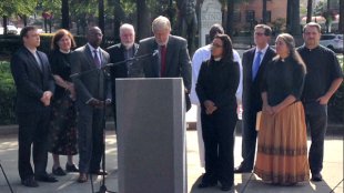 Clergy members gather at Ebenezer Baptist Church.