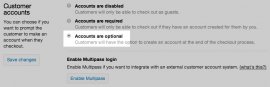 Customer accts optional