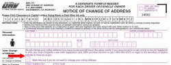 Example of Change of Address Form - DMV 14.