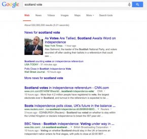 Google Scotland vote