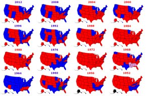 presidential election historical results 1952-2012