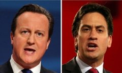 Prime Minister David Cameron and Labour party leader Ed Miliband