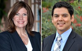Representative Mary Bono Mack, left, is running against Raul Ruiz, left, a Democrat, for California’s 36th District.