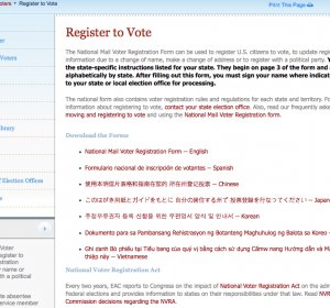 National Mail Voter Registration form