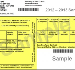 Registration of Elections Voter I card