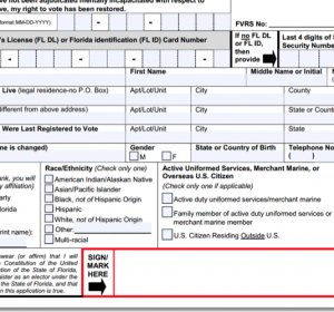 Voter Registration Florida form