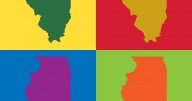 Various Illinois state shapes